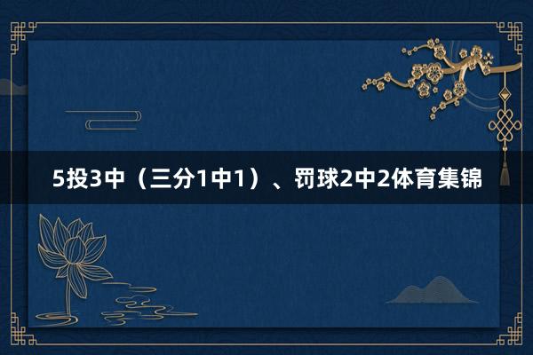 5投3中（三分1中1）、罚球2中2体育集锦