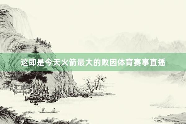 这即是今天火箭最大的败因体育赛事直播