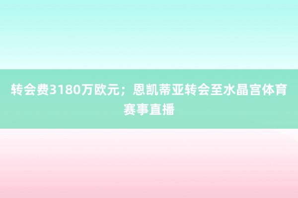 转会费3180万欧元；恩凯蒂亚转会至水晶宫体育赛事直播