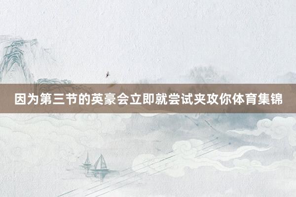 因为第三节的英豪会立即就尝试夹攻你体育集锦