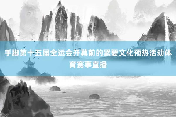 手脚第十五届全运会开幕前的紧要文化预热活动体育赛事直播
