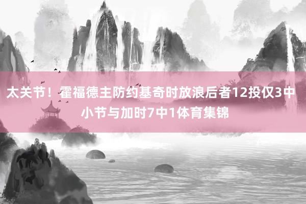 太关节！霍福德主防约基奇时放浪后者12投仅3中  小节与加时7中1体育集锦