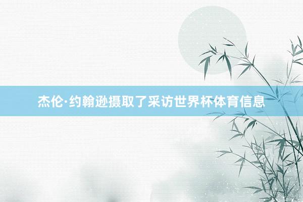 杰伦·约翰逊摄取了采访世界杯体育信息
