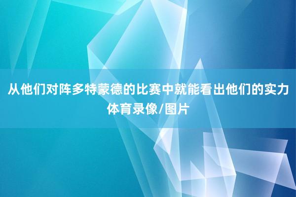 从他们对阵多特蒙德的比赛中就能看出他们的实力体育录像/图片