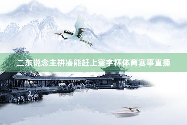 二东说念主拼凑能赶上寰宇杯体育赛事直播